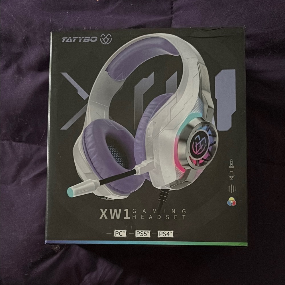 XW1 White and Purple Gaming Headset